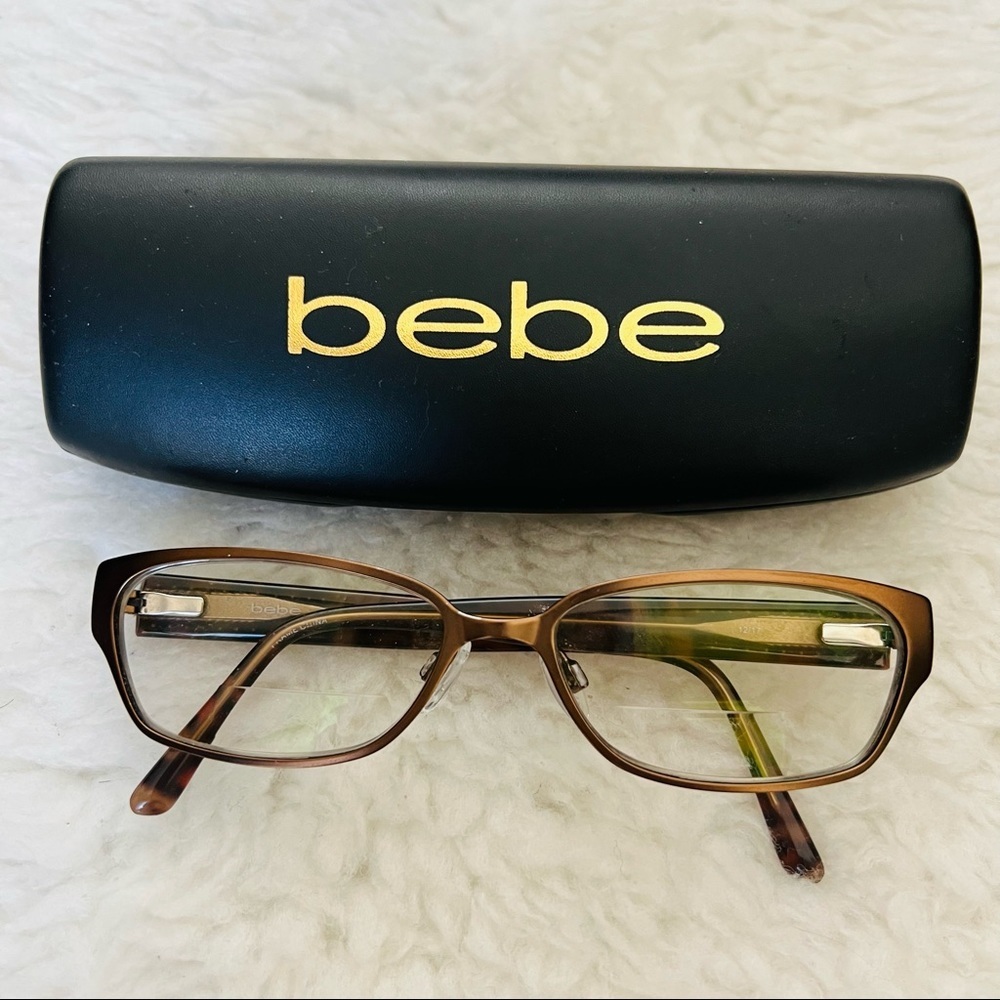 Bebe Brown Gunmetal/Plastic Full rim Eyeglass’s Frame